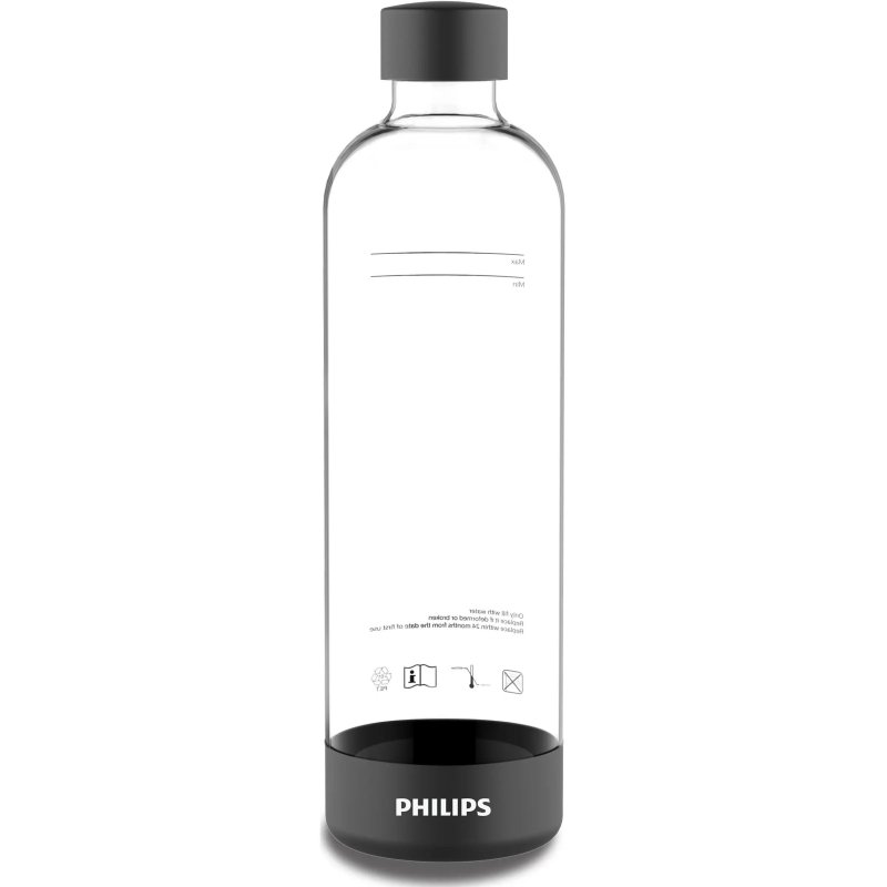 Philips ADD911BK/10 Μπουκάλι για Ανθαρακούχο Νερό 1Lt (BPA-free) Μαύρο x 2 τεμ 0037359