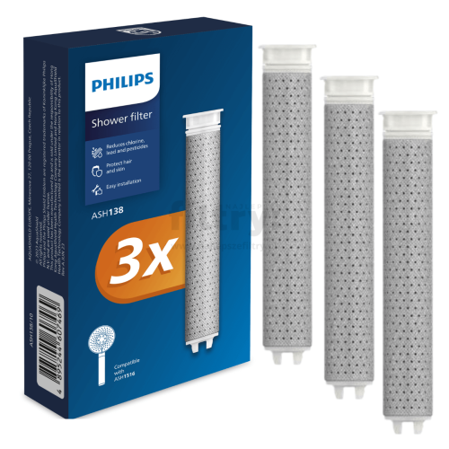 Philips ASH138/10 Ανταλλακτικό Φίλτρο Τηλεφώνου Ντους ASH1516CH/10 3 τεμ 0037367