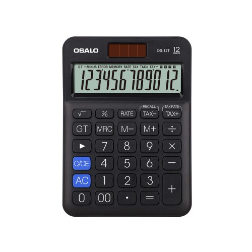OSALO OS-12T Αριθμομηχανή Τσέπης σε Μαύρο Χρώμα 0037605