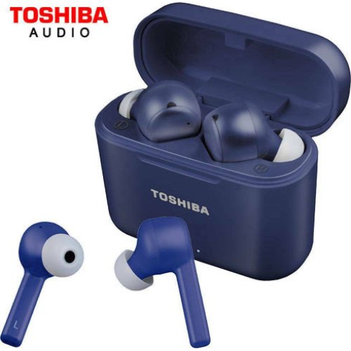 TOSHIBA Audio True ασύρματα ακουστικά με λειτουργία αφής / Qi CHARGING BLUE 0037734