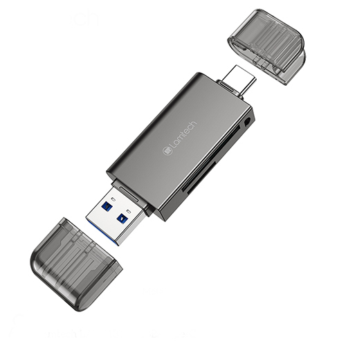 LAMTECH LAM113362 usb/type-c  3.0  card reader υψηλής ταχύτητας /μεταλλικό Γκρί 0037738