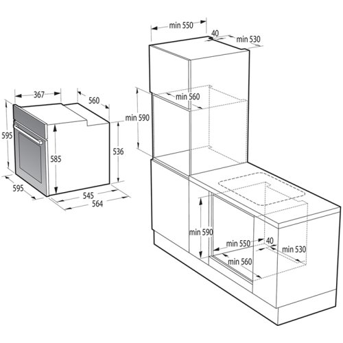 GORENJE BO6737E02X + GI641BSC Σετ Φούρνος Άνω Πάγκου με Επαγωγικές Εστίες 0038319