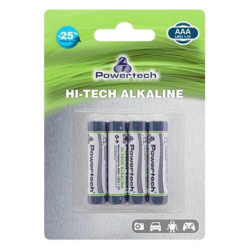 POWERTECH PT-944 Hi-Tech Αλκαλικές Μπαταρίες AAA 1.5V 4τμχ 0038730