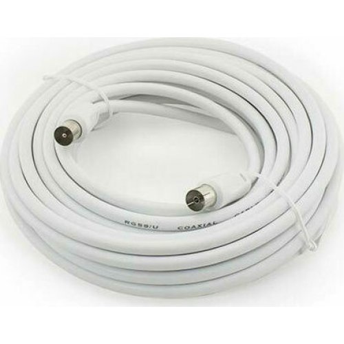 SBOX RF-10 Καλώδιο Κεραίας Coax male - Coax female Λευκό 10m 0039941