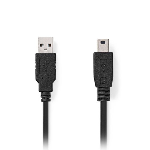 NEDIS CCGL60300BK20 Καλώδιο USB High-Speed A αρσ. - Mini USB 5-pin αρσ., 2.00m σε μαύρο χρώμα 0040798