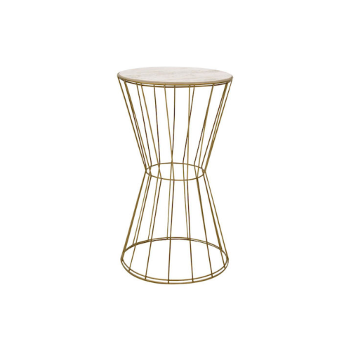 PKT 193-000036 Βοηθητικό Τραπέζι Yava Γκρι Antique-Χρυσό 35χ58 cm 0041006