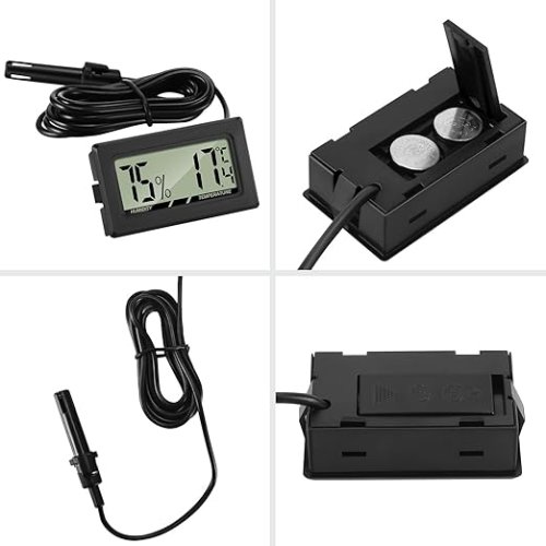 THLEVEL 41112200 Mini LCD Ψηφιακό Θερμόμετρο-Υγρόμετρο Θερμοκρασίας με Εξωτερικό Αισθητήρα για Ψυγειοκαταψύκτη 0041013