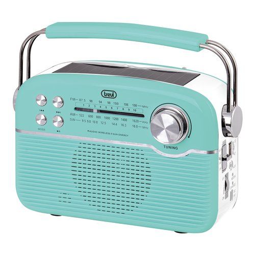 TREVI RA7F50BT Φορητό Vintage Ηλιακό Ραδιόφωνο Με Είσοδο Bluetooth, USB και κάρτας SD Πράσινο 0041113