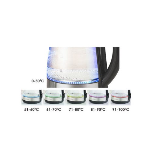 PRIMO PRCK-40497 Βραστήρας Γυάλινος 1.7lt 2200W Inox/Μαύρος 0041179