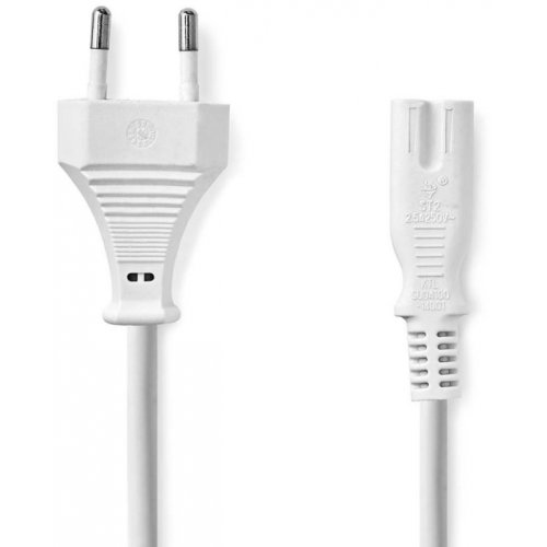 NEDIS CEGL11040WT30 Καλώδιο τροφοδοσίας Euro - IEC-320-C7 (οχταράκι), 3.00m Λευκό 0041247