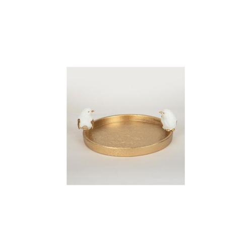 ESTHETI 752-15018 Διακοσμητική Πιατέλα Ξύλινη Χρυσή 30.9x28x9.5εκ. 0041324