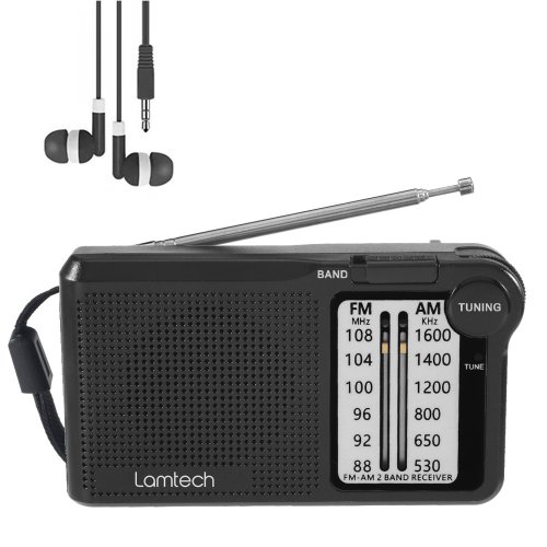 Lamtech LAM112549 2 Band Φορητό Ραδιόφωνο Επαναφορτιζόμενο Μαύρο 0041576