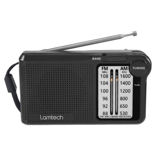 Lamtech LAM112549 2 Band Φορητό Ραδιόφωνο Επαναφορτιζόμενο Μαύρο 0041576