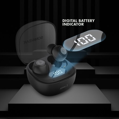 SONIC GEAR EarPump TWS Jewel 2 In-ear Bluetooth Handsfree Ακουστικά με Αντοχή στον Ιδρώτα και Θήκη Φόρτισης Λευκά 0041723
