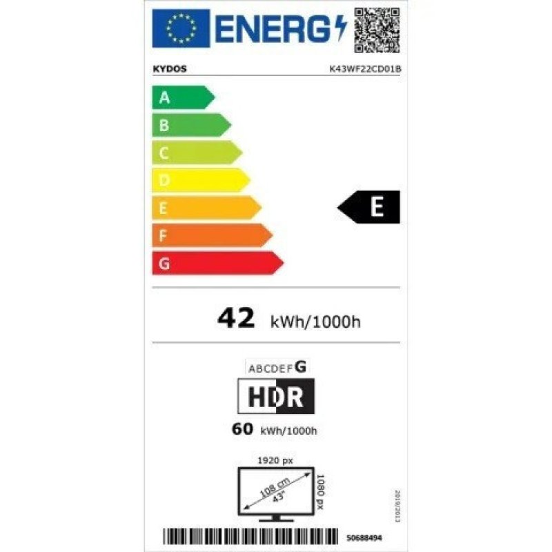 KYDOS K43AF22CD01B Smart Τηλεόραση 43 KYDOS K43AF22CD01B Smart Τηλεόραση 43