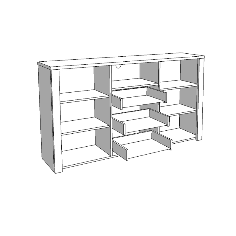 FYLLIANA 11008366 Κομότα Lazio 3K3F Artisian Oak /Μαύρο 168χ40χ94 0023437