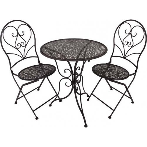 FYLLIANA 278-00-001 Σετ Μεταλλικό Τραπέζι Κήπου Με 2 Καρέκλες 