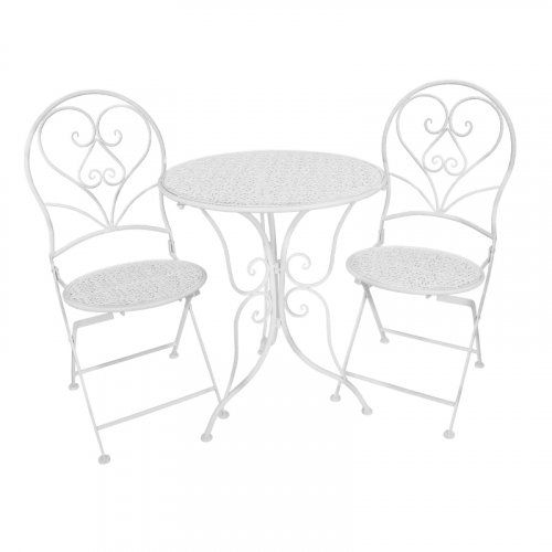 FYLLIANA 278-00-003 Σετ Μεταλλικό Τραπέζι Κήπου Με 2 Καρέκλες 