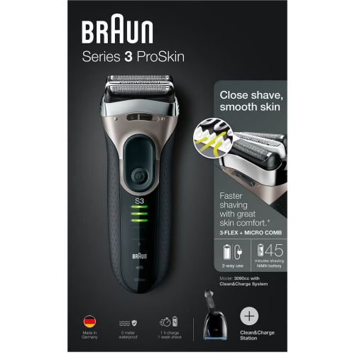 BRAUN SERIES3 390CC Επαναφορτιζόμενη Ξυριστική Μηχανή 015236