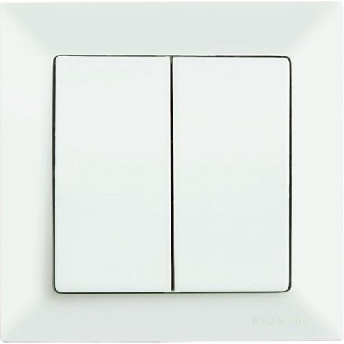 EUROLAMP 152-12002 Διακόπτης Διπλός K/R Λευκός 0028606