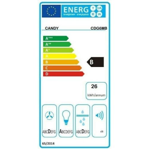 CANDY CDG6MB Απορροφητήρας Καμινάδα 60cm Μαύρος - 310m³/h 0032075