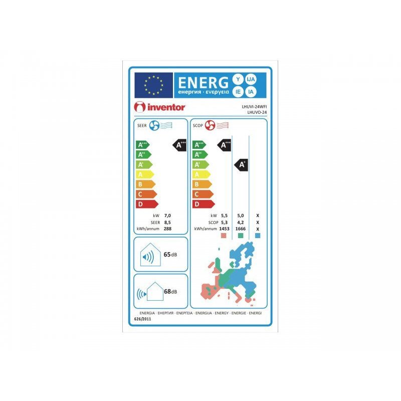 INVENTOR LHUVI-24WFI/LHUVO-24 LEON Κλιματιστικό Inverter 24.000Btu (24άρι) 0036467