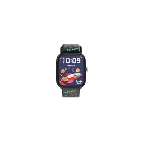 KIDDOBOO KB019C2BLK Παιδικό Smartwatch με Δερμάτινο Λουράκι Μαύρο 0040605