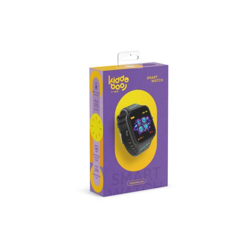KIDDOBOO KB019C2BLK Παιδικό Smartwatch με Δερμάτινο Λουράκι Μαύρο 0040605