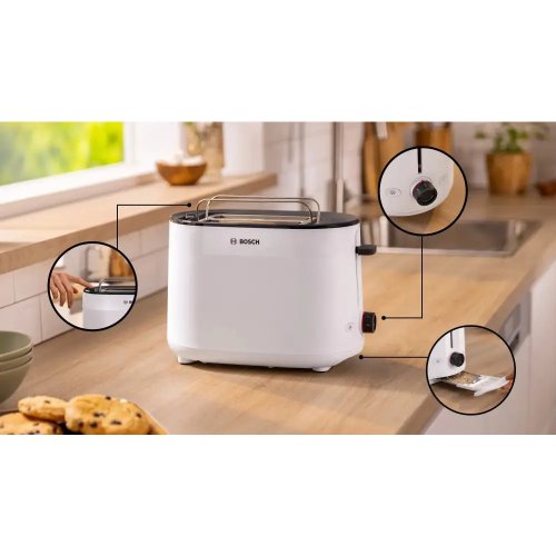 BOSCH TAT2M121 MyMoment Φρυγανιέρα 2 Θέσεων 950W Λευκή 0040630