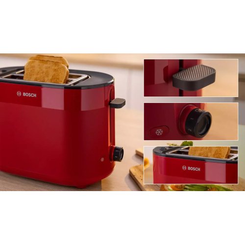 BOSCH TAT2M124 MyMoment Φρυγανιέρα 2 Θέσεων 950W Κόκκινη 0040631