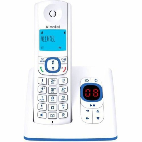 ALCATEL F530 Voice Ασύρματο Τηλέφωνο Λευκό με Τηλεφωνητή & Aνοιχτή Aκρόαση με Μπλε λεπτομέριες 0040666