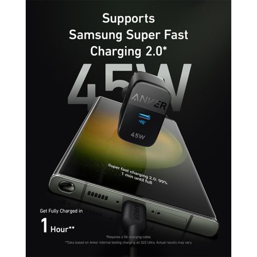 ANKER B2653312 Φορτιστής 2-Pack  Χωρίς Καλώδιο με Θύρα USB-C 45W γρήγορη φόρτιση PPS για Samsung Galaxy S24 Ultra/S24/S23+/S23/S22/Note20, iPhone 16 Μαύρος 0040913