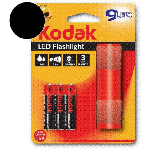 KODAK Φακός 9-LED Μαύρος + 3 x KODAK Μπαταρίες AAA 0012746