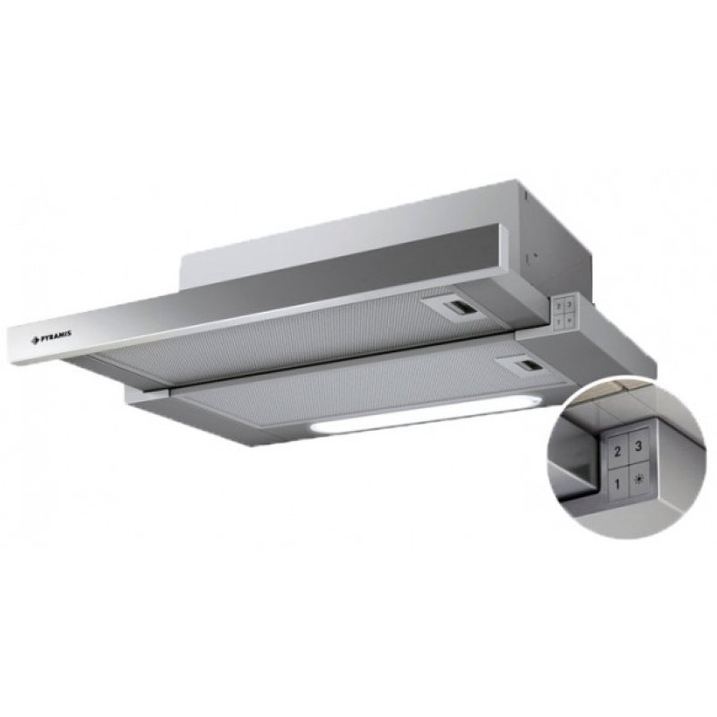 PYRAMIS 065006401 turbo slim inox απορροφητήρας 60cm - 600 m3/h 0005688