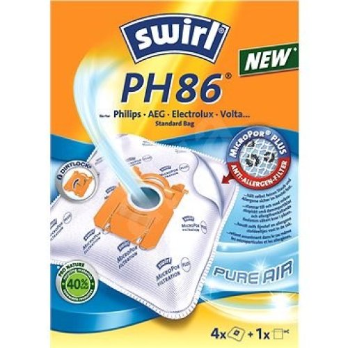 SWIRL PH86/PH96 Micropor VV II (4 σακούλες+1 φίλτρο) για Philips, Aeg, Electrolux 0006354