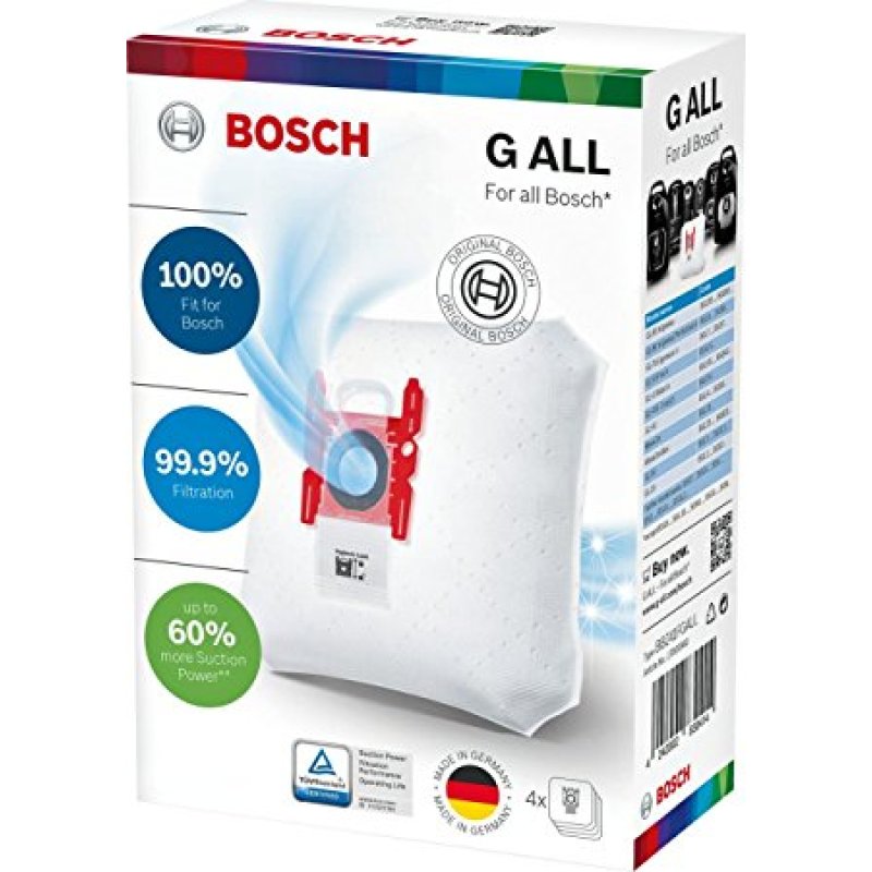 BOSCH BBZ41FGALL (TYPE G) Γνήσιες Σακούλες Ηλεκτρικής Σκούπας (Αντικαθιστούν VZ41FGALL) 0013961