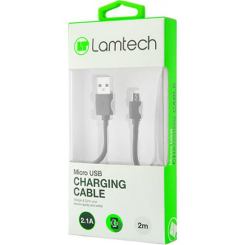 LAMTECH LAM440962 Datacable Micro USB 2m Black 0017174