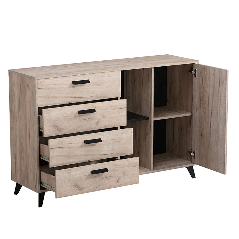 FYLLIANA 11007391 Κομότα Umbria 3K4F Grey Oak-Μαύρο 137,5χ40χ90,5εκ. FYLLIANA 11007391 Κομότα Umbria 3K4F Grey Oak-Μαύρο 137,5χ40χ90,5εκ.